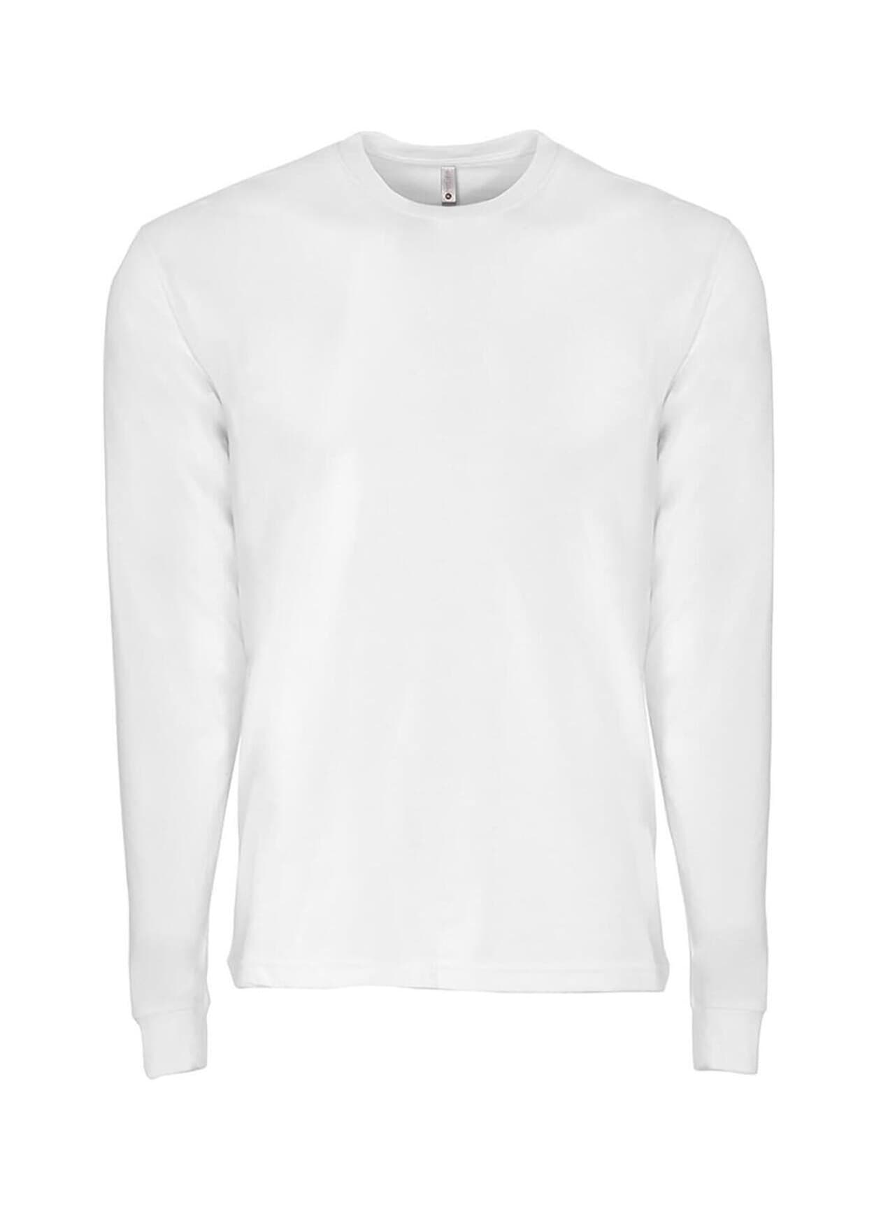 Next Level Unisex Sueded Long-Sleeve Crew T-Shirt - White 3XL