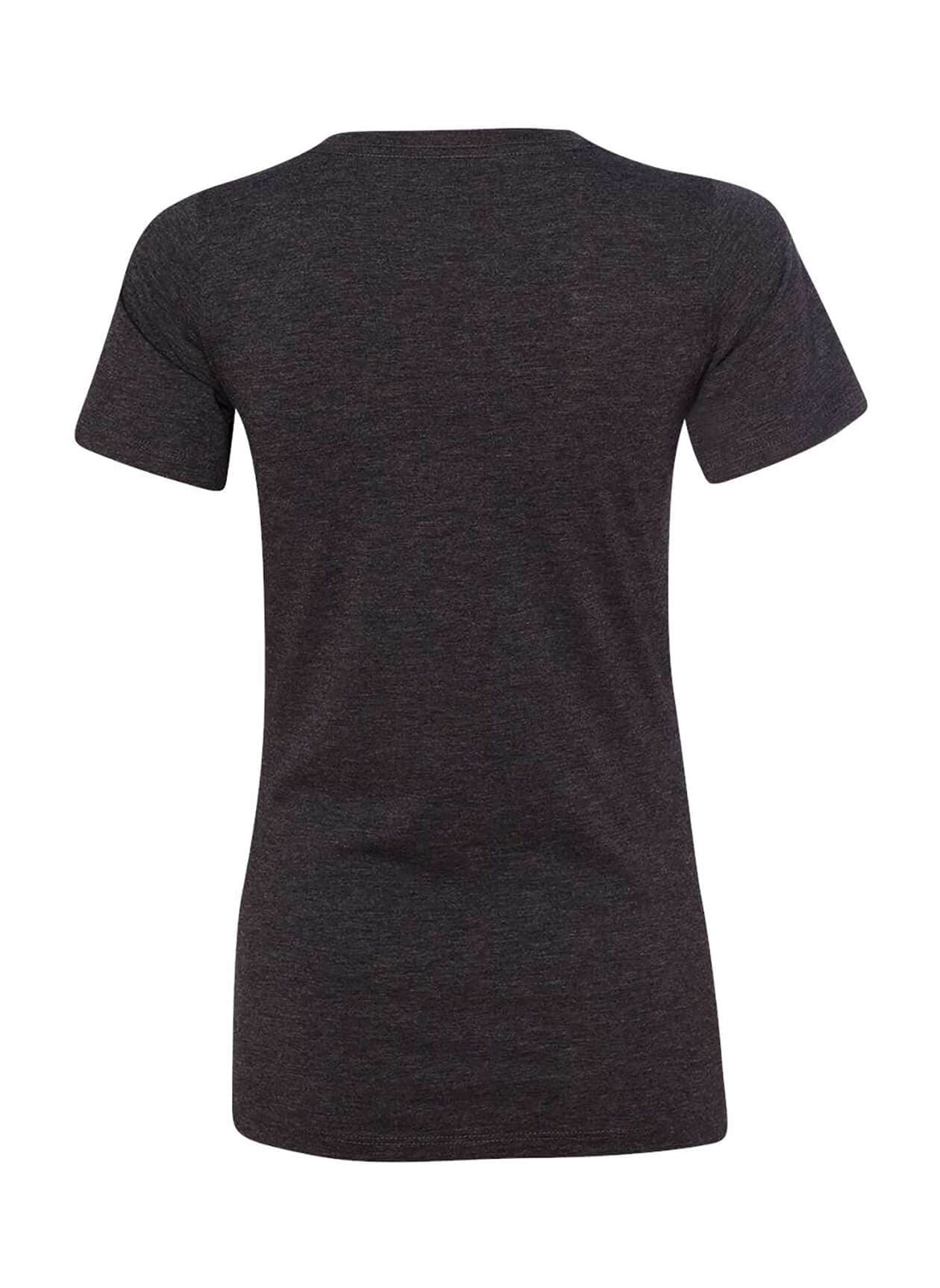 Bella + Canvas Women's Relaxed Triblend V-Neck T-Shirt - Charcoal Black Triblend (CHB) LG