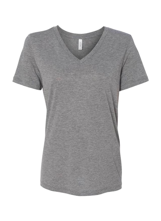 Bella + Canvas Women's Relaxed Triblend V-Neck T-Shirt - Light Grey LG
