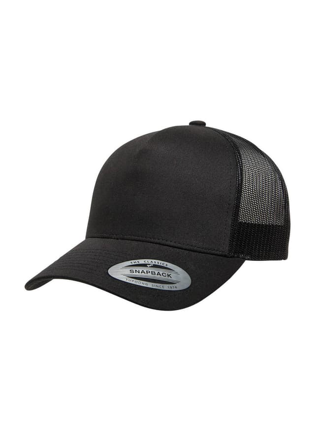 Yupoong 5-Panel Retro Trucker Hat - Black MISC