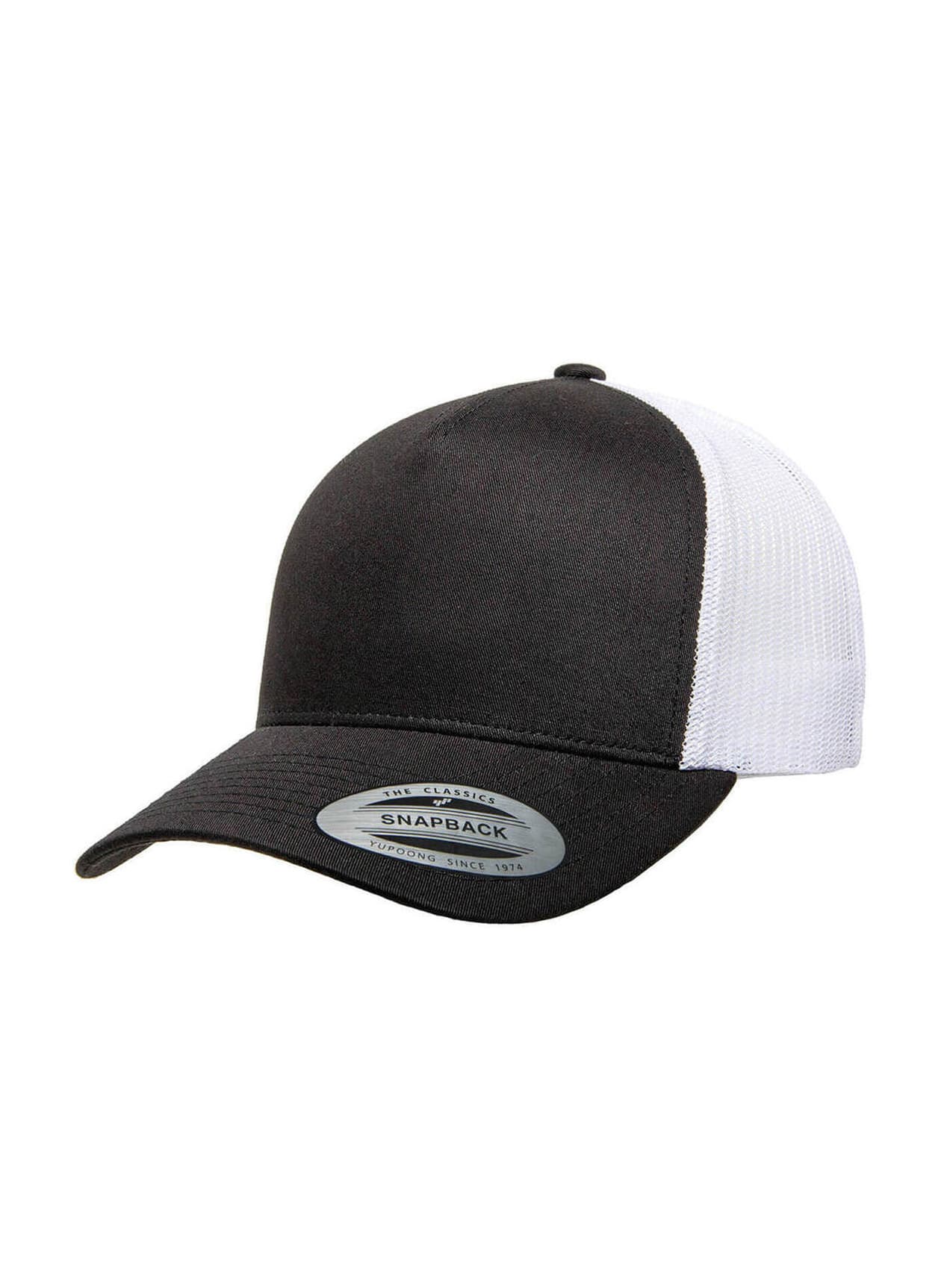 Yupoong 5-Panel Retro Trucker Hat - Black,White MISC
