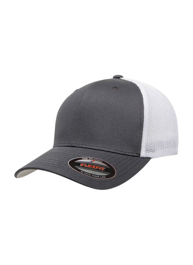 Flexfit 6-Panel Trucker Hat - Charcoal / White (CHW) MISC