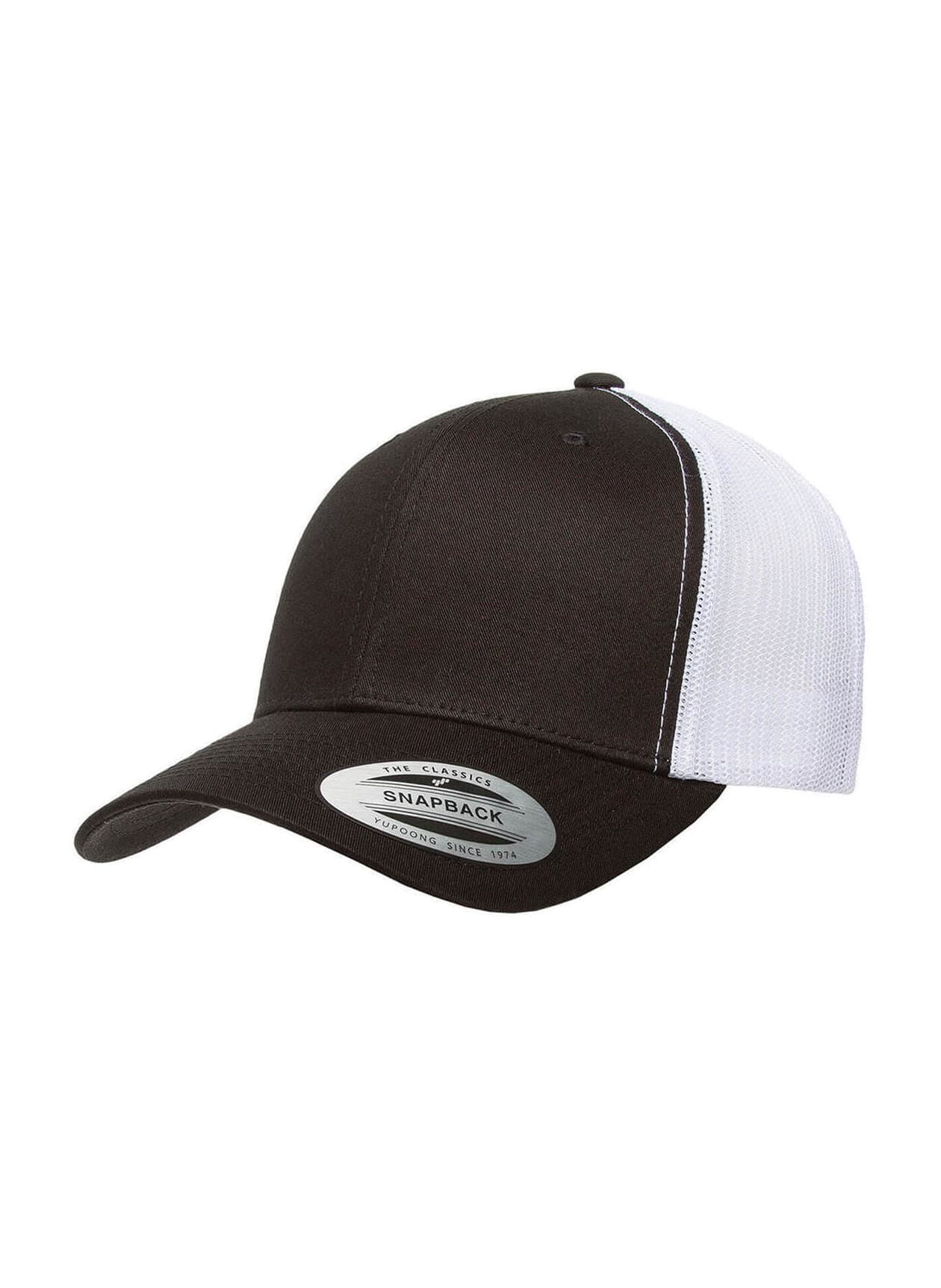 Yupoong Retro Trucker Hat - Black / White (BLW) MISC