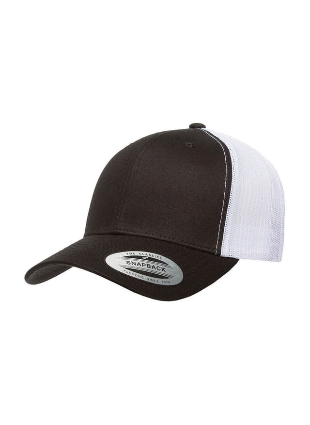 Yupoong Retro Trucker Hat - Black / White (BLW) MISC