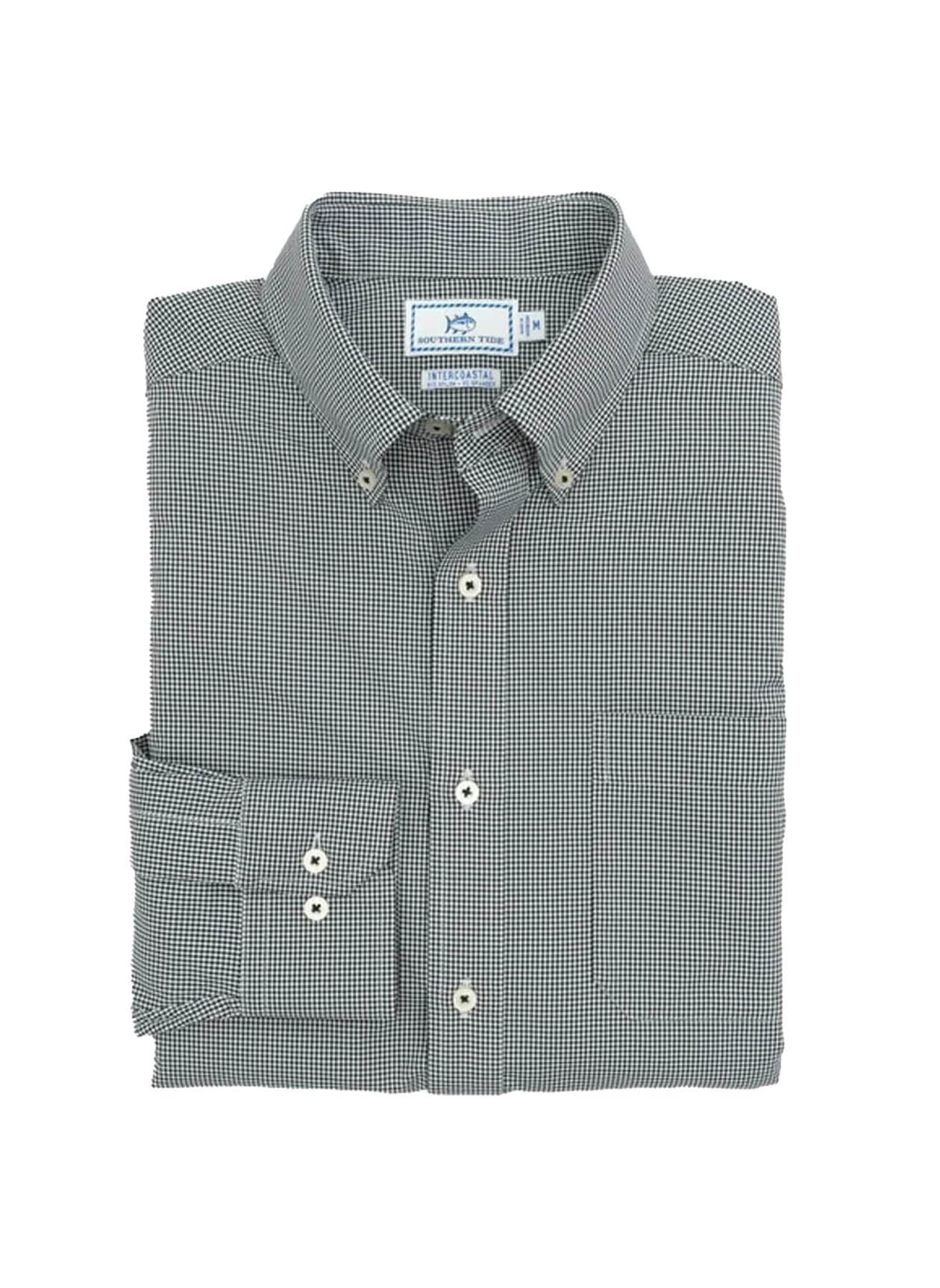 Southern Tide Men's Gameday Gingham Sport Shirt - Black LG