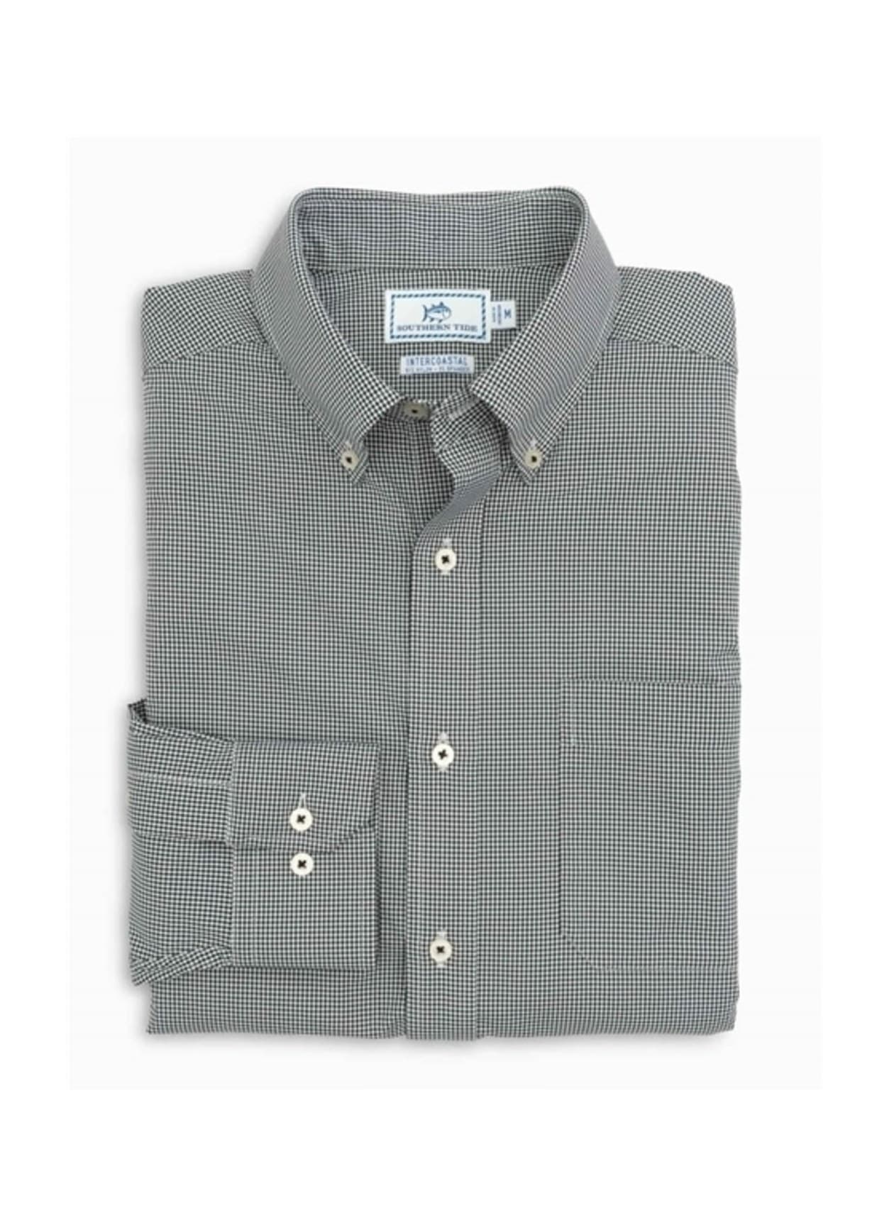 Southern Tide Men's Gameday Gingham Sport Shirt - Black LG