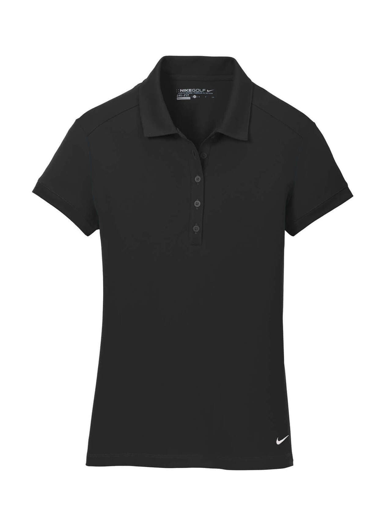 Nike Women's Dri-FIT Solid Icon Pique Modern Fit Polo - Black LG
