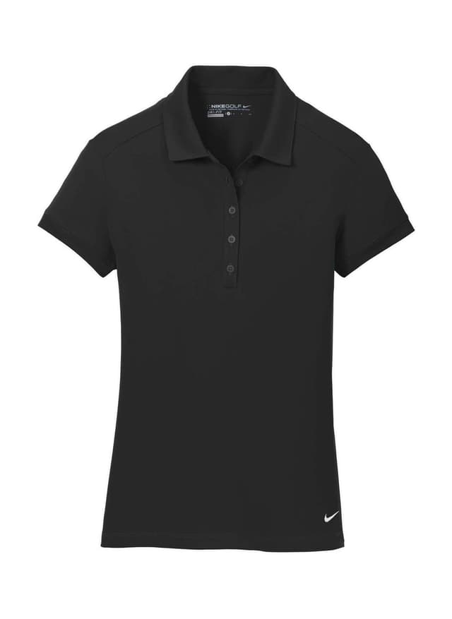 Nike Women's Dri-FIT Solid Icon Pique Modern Fit Polo - Black LG