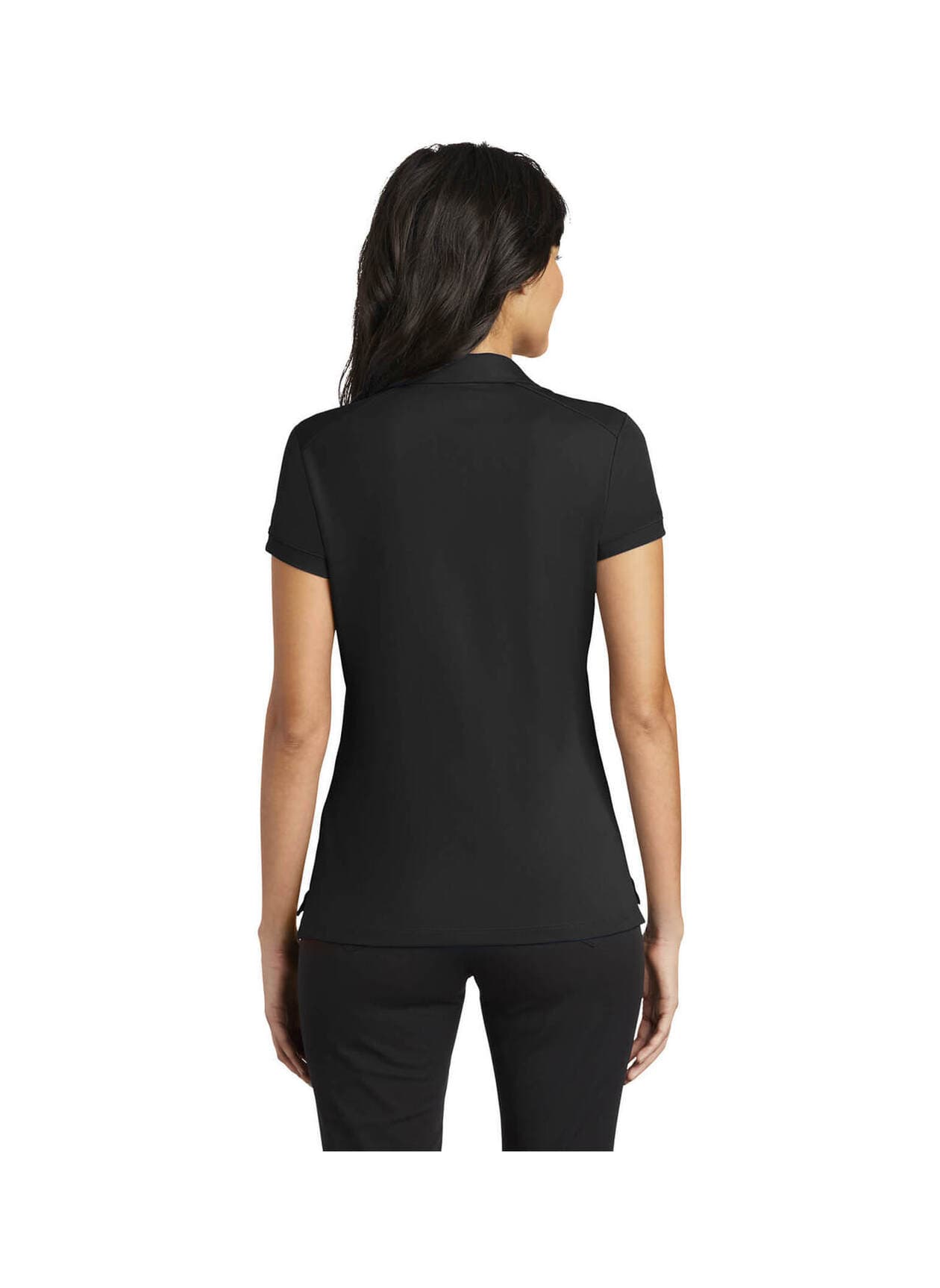 Nike Women's Dri-FIT Solid Icon Pique Modern Fit Polo - Black LG