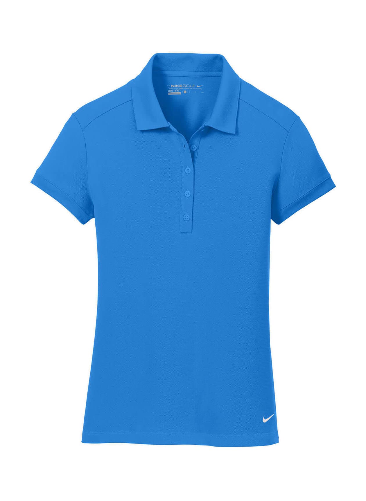 Nike Women's Dri-FIT Solid Icon Pique Modern Fit Polo - Light Photo Blue (BLU) LG