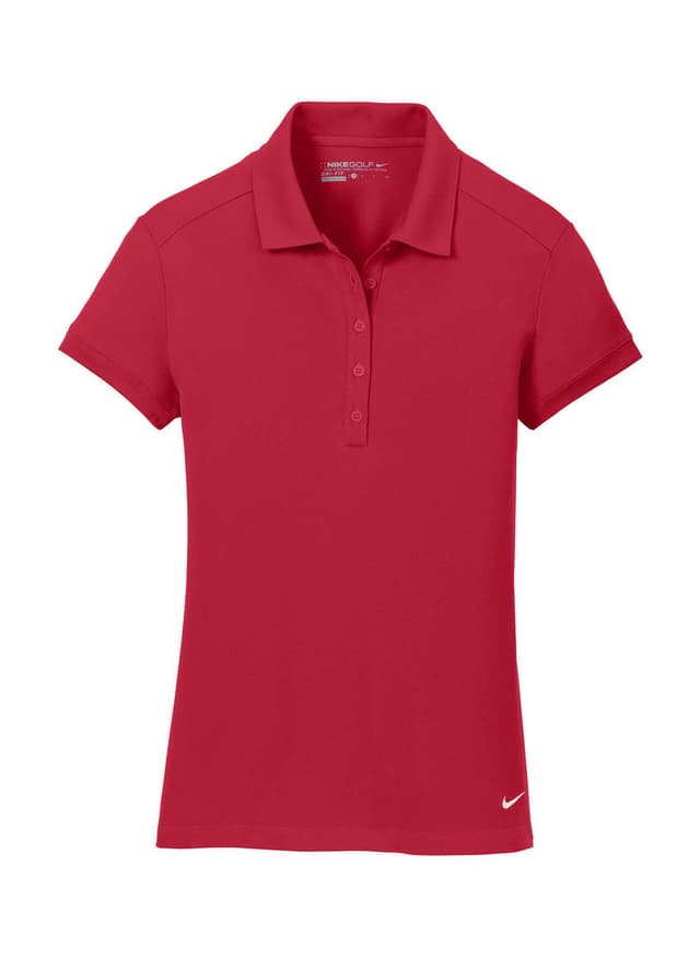 Nike Women's Dri-FIT Solid Icon Pique Modern Fit Polo - Red LG