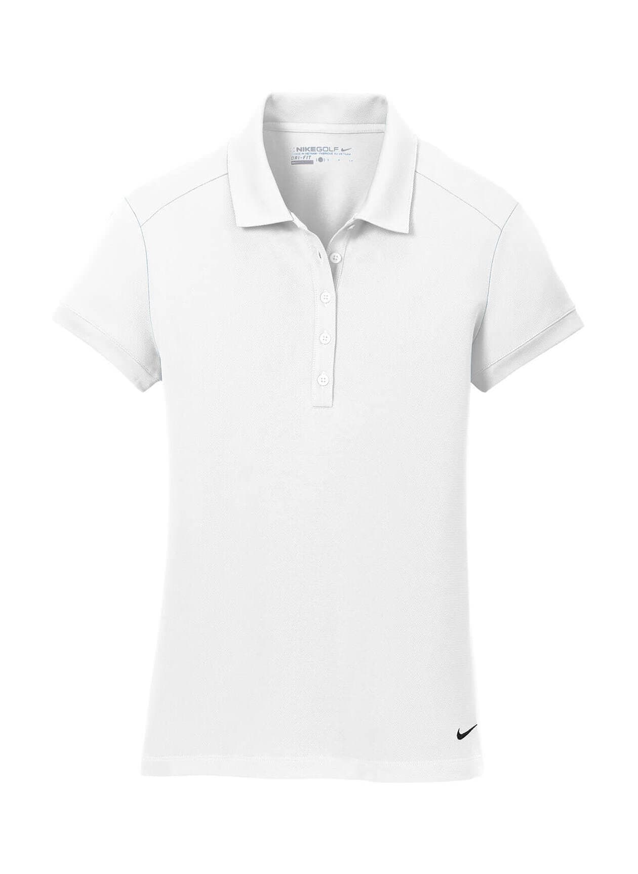 Nike Women's Dri-FIT Solid Icon Pique Modern Fit Polo - White LG