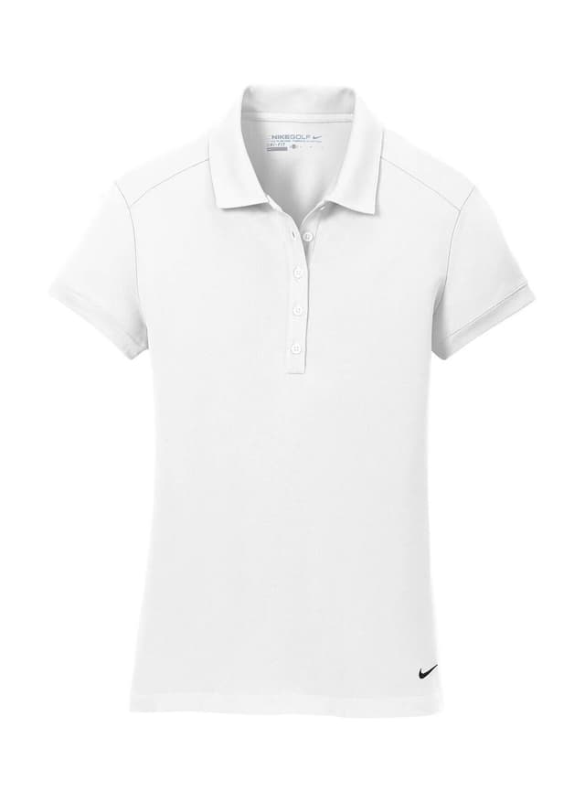 Nike Women's Dri-FIT Solid Icon Pique Modern Fit Polo - White LG