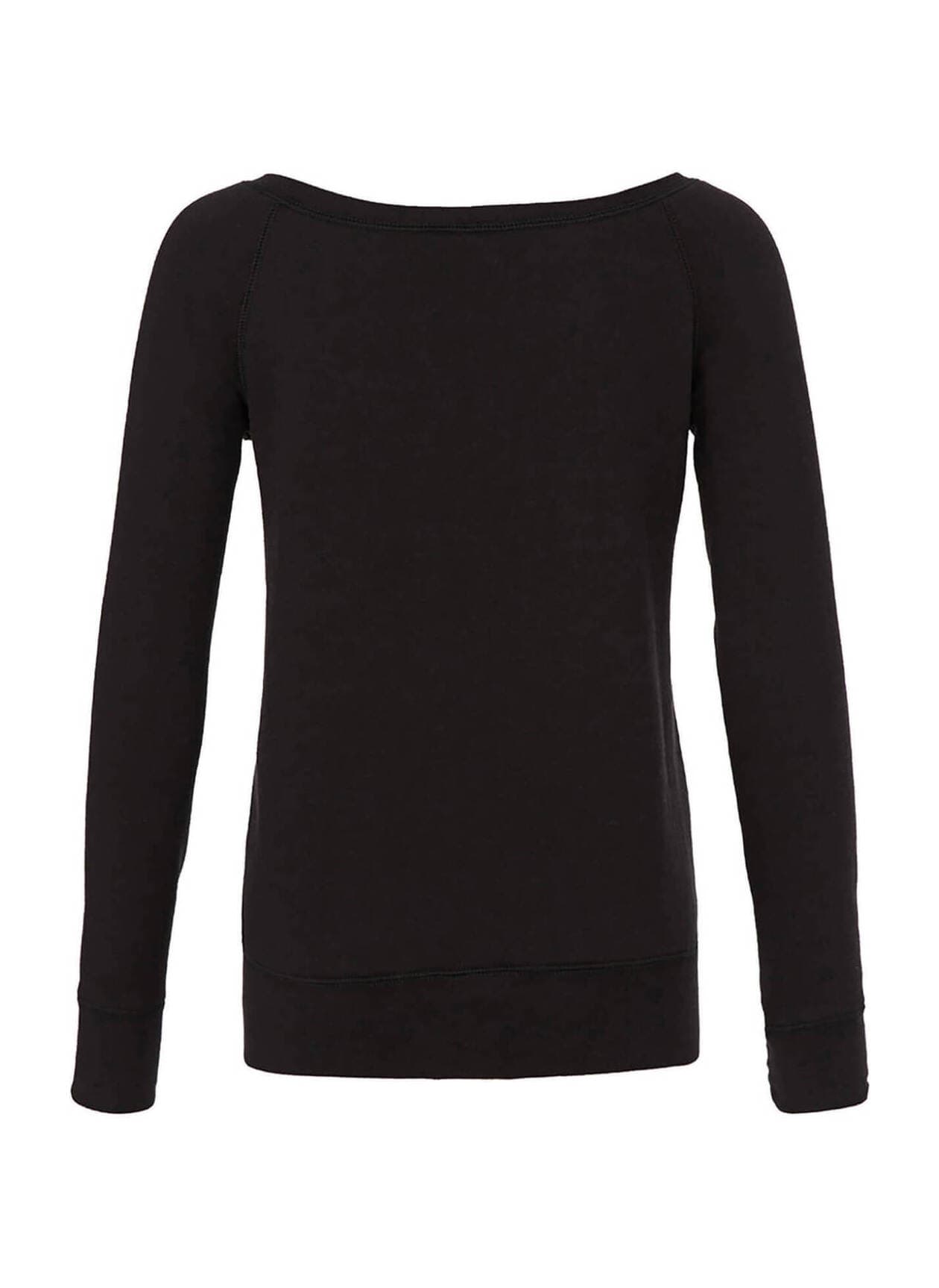 Bella + Canvas Women's Sponge Fleece Wide Neck Sweatshirt - Black LG