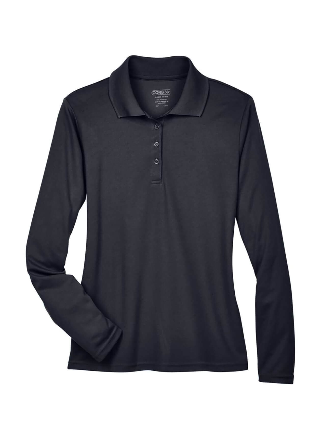 Core 365 Women's North End Performance Long Sleeve Polo - Dark Grey 3XL