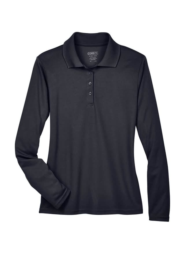 Core 365 Women's North End Performance Long Sleeve Polo - Dark Grey 3XL