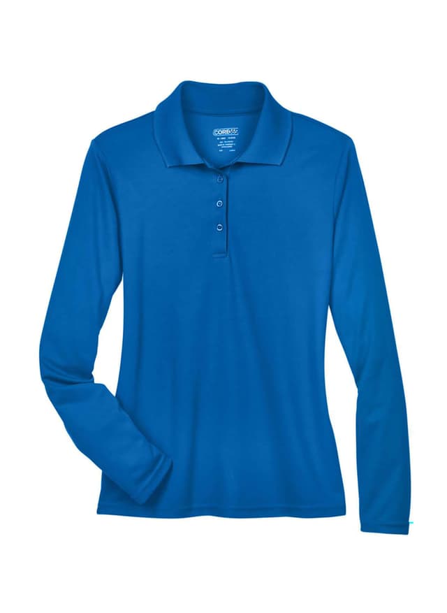 Core 365 Women's North End Performance Long Sleeve Polo - Blue 3XL