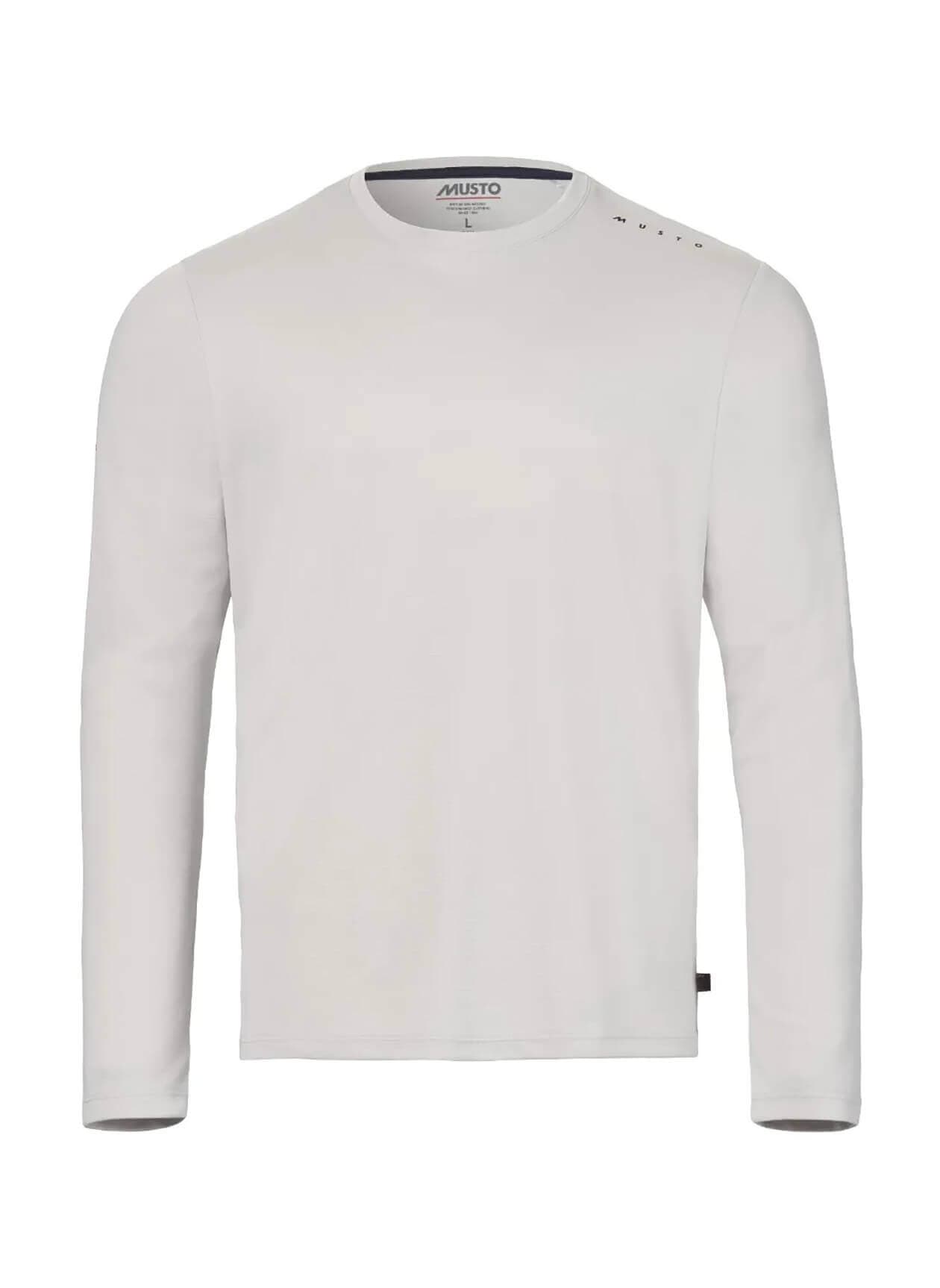 Musto Men's Evo Crew Sunblock Long-Sleeve T-Shirt - Light Grey 3XL
