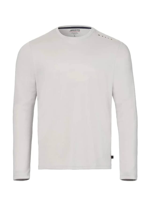 Musto Men's Evo Crew Sunblock Long-Sleeve T-Shirt - Light Grey 3XL