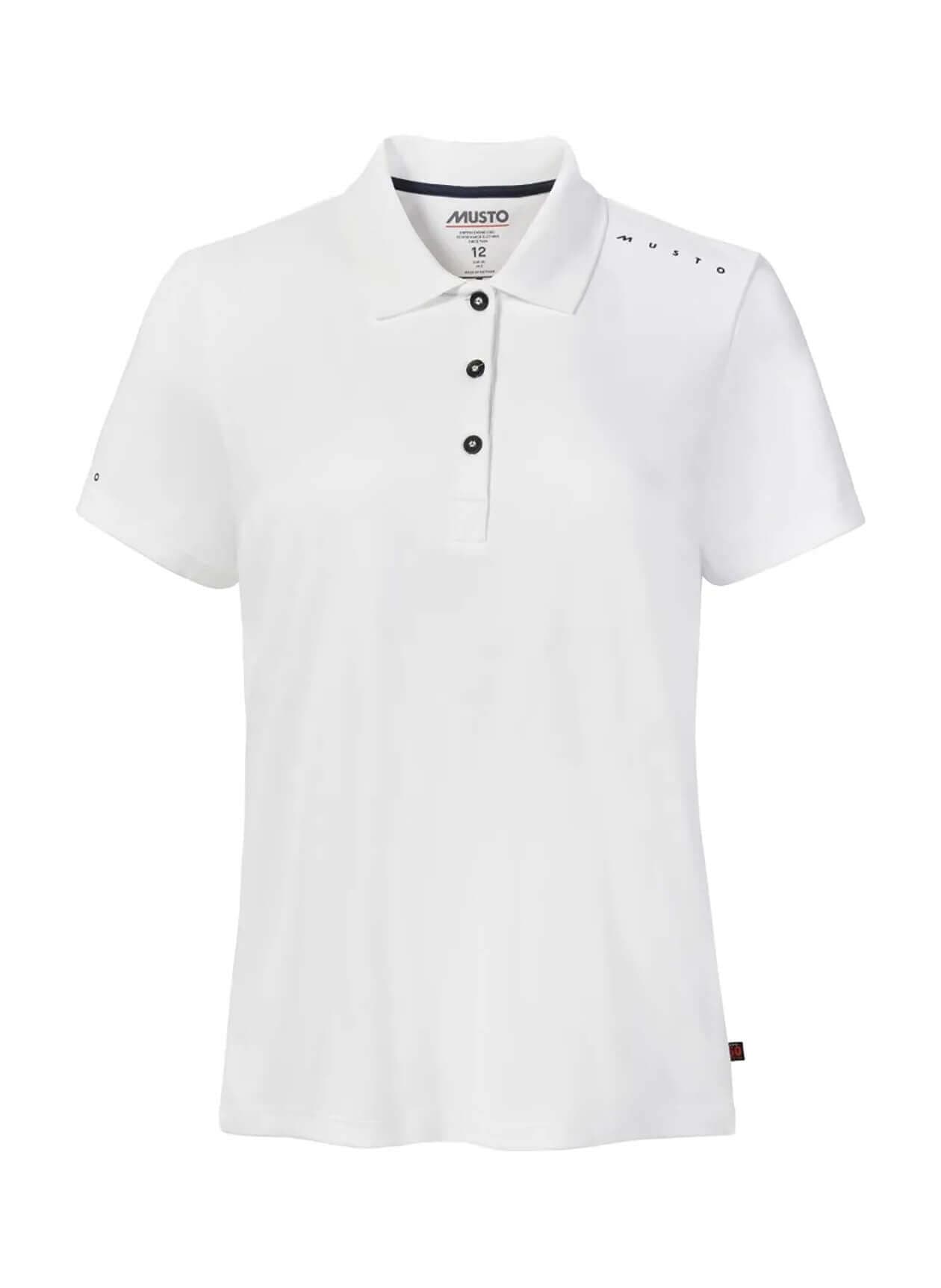 Musto Women's Evo Crew Sunblock Polo - White LG