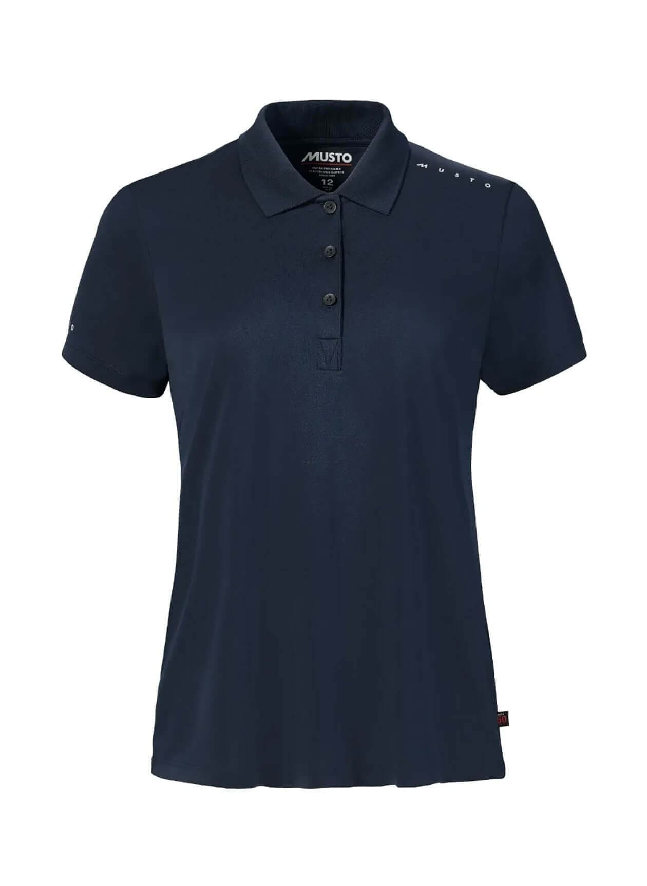 Musto Women's Evo Crew Sunblock Polo - Navy LG