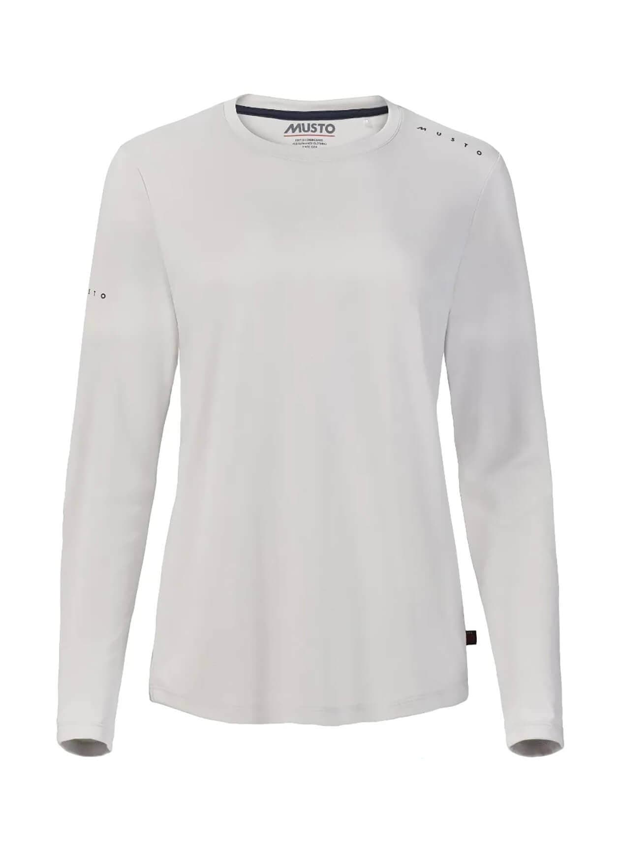 Musto Women's Evo Crew Sunblock Long-Sleeve T-Shirt - Light Grey LG
