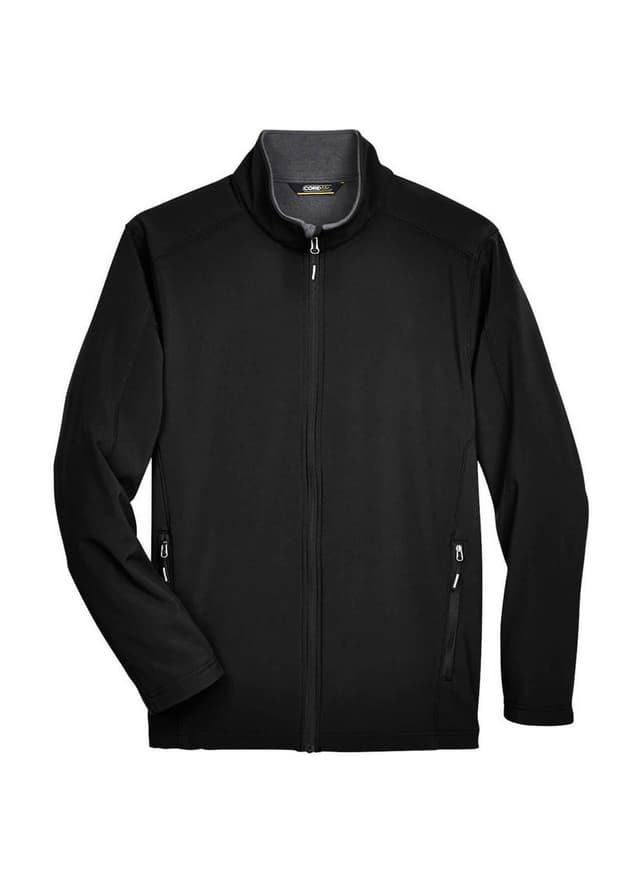 Core 365 Men's Cruise Two-Layer Fleece Bonded Soft Shell Jacket - Black 3XL