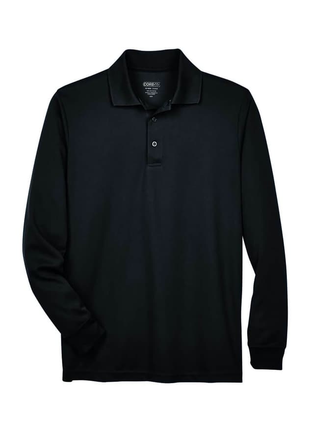Core 365 Men's North End Long Sleeve Polo - Black 3XL