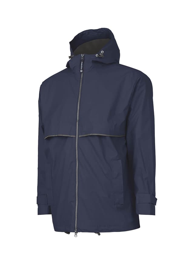 Charles River Men's New Englander Rain Jacket - True Navy / Grey 3XL