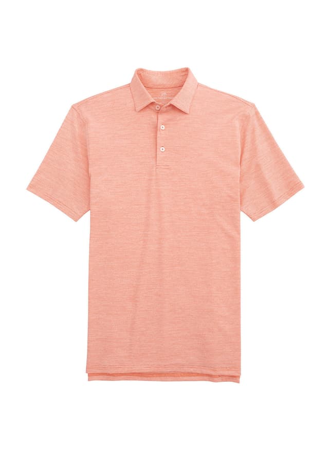 Southern Tide Men's Driver Spacedye Performance Polo - Endzone Orange LG