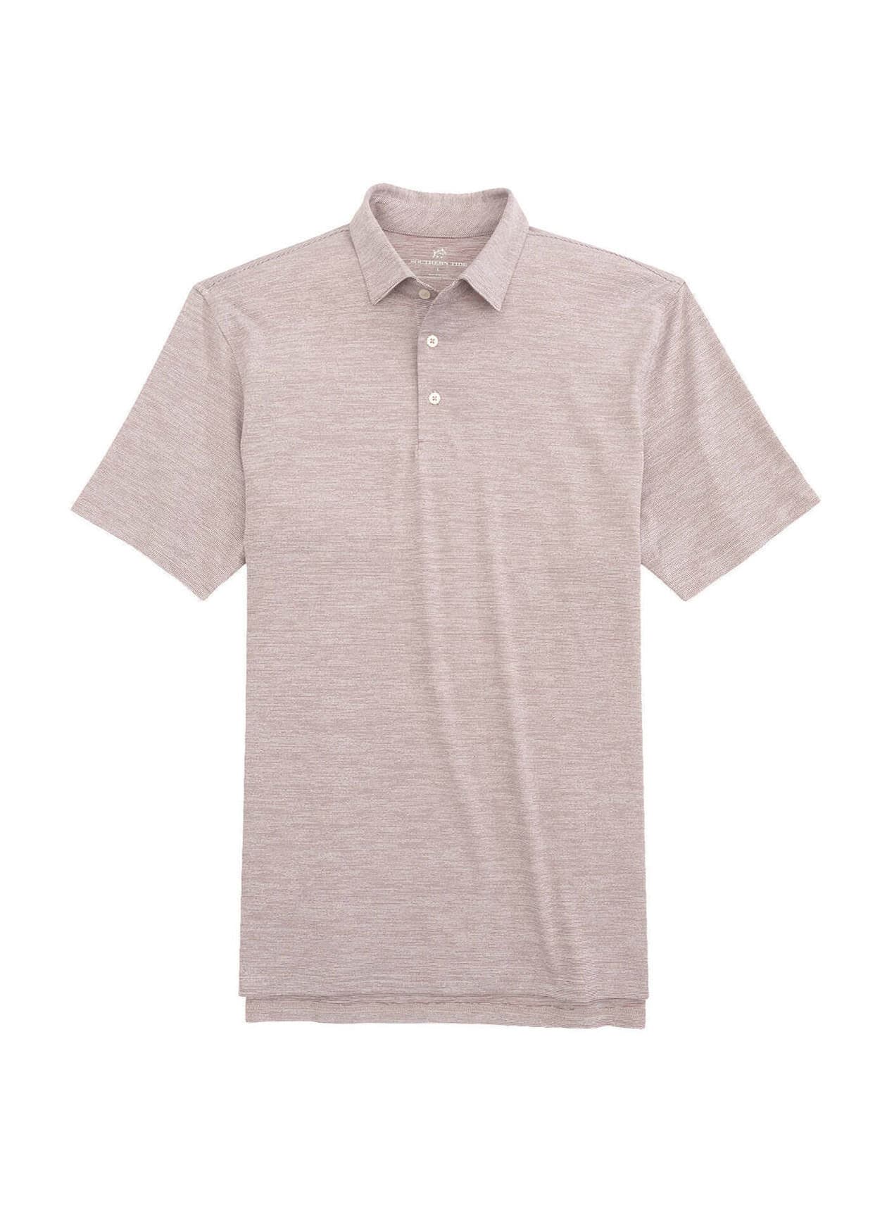 Southern Tide Men's Driver Spacedye Performance Polo - Brown LG
