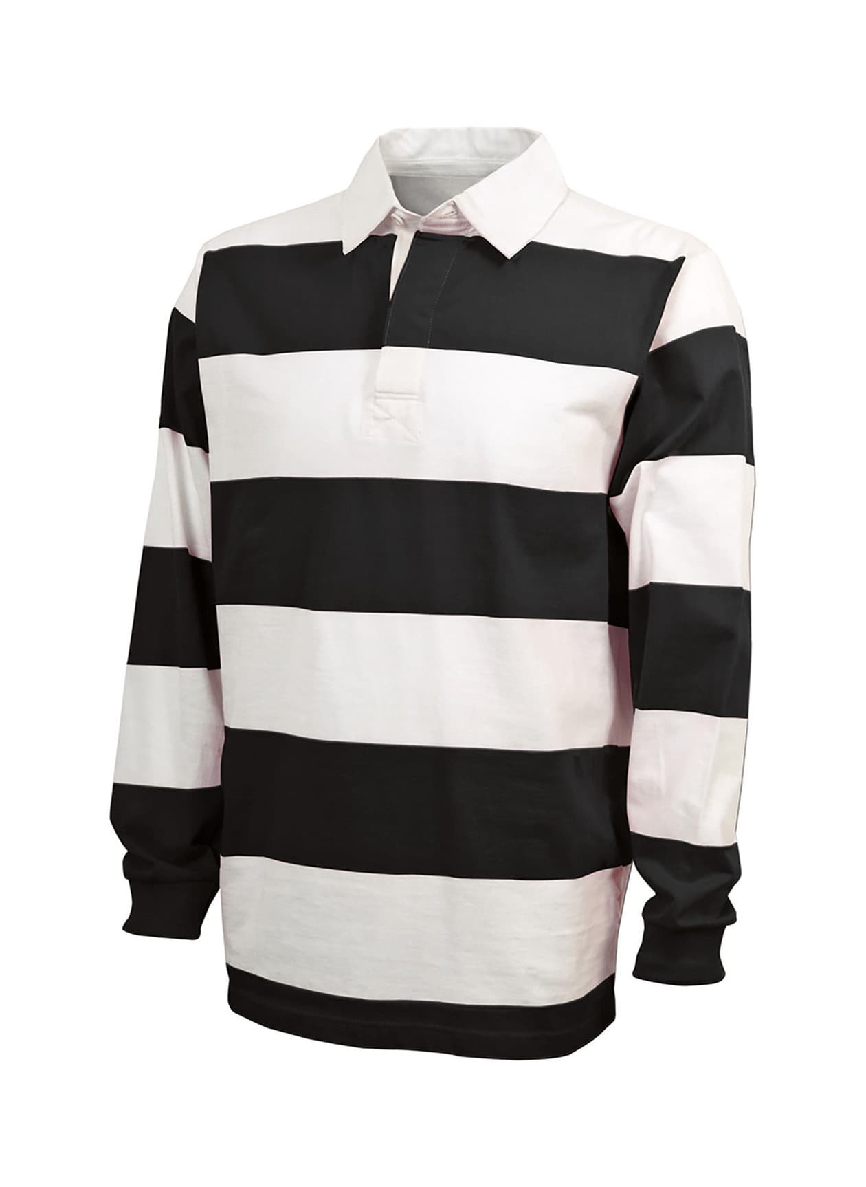 Charles River Unisex Classic Rugby Shirt - Black,White 3XL