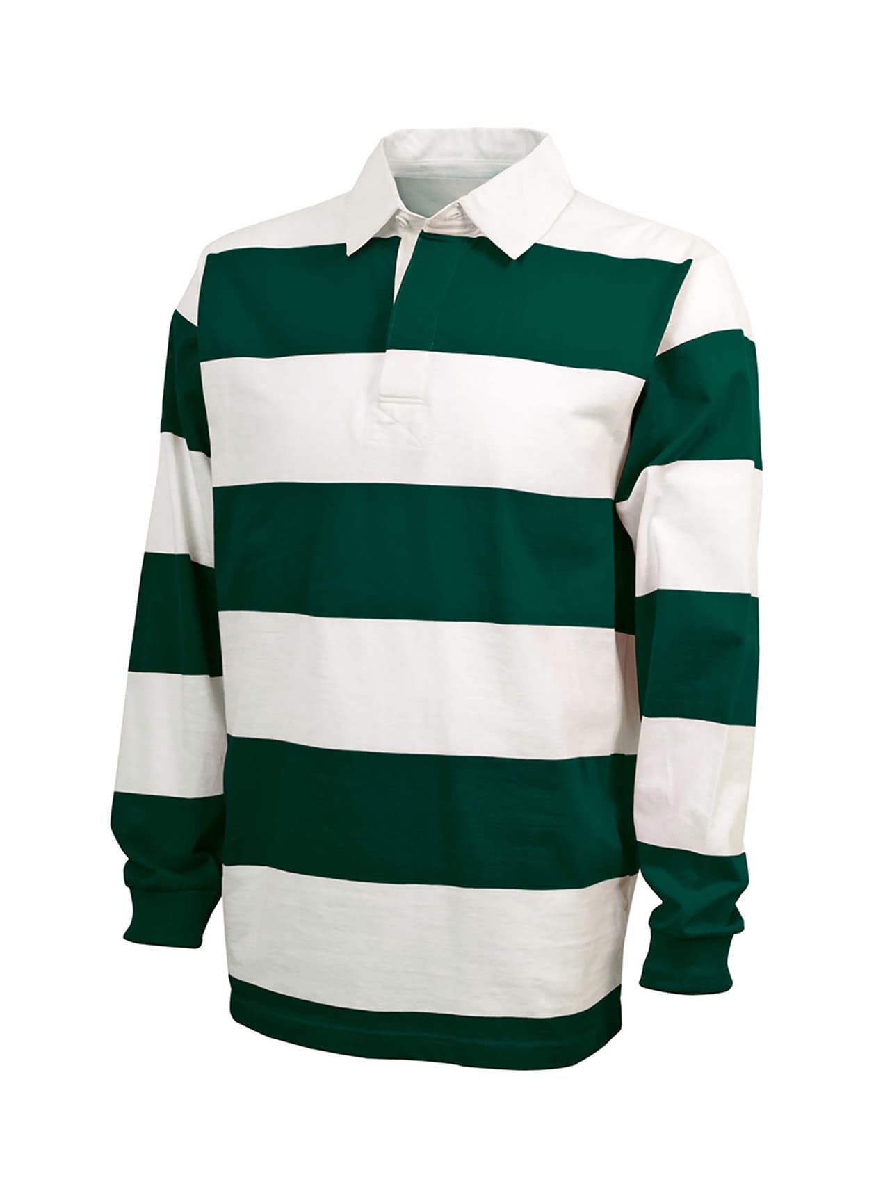 Charles River Unisex Classic Rugby Shirt - Green,White 3XL