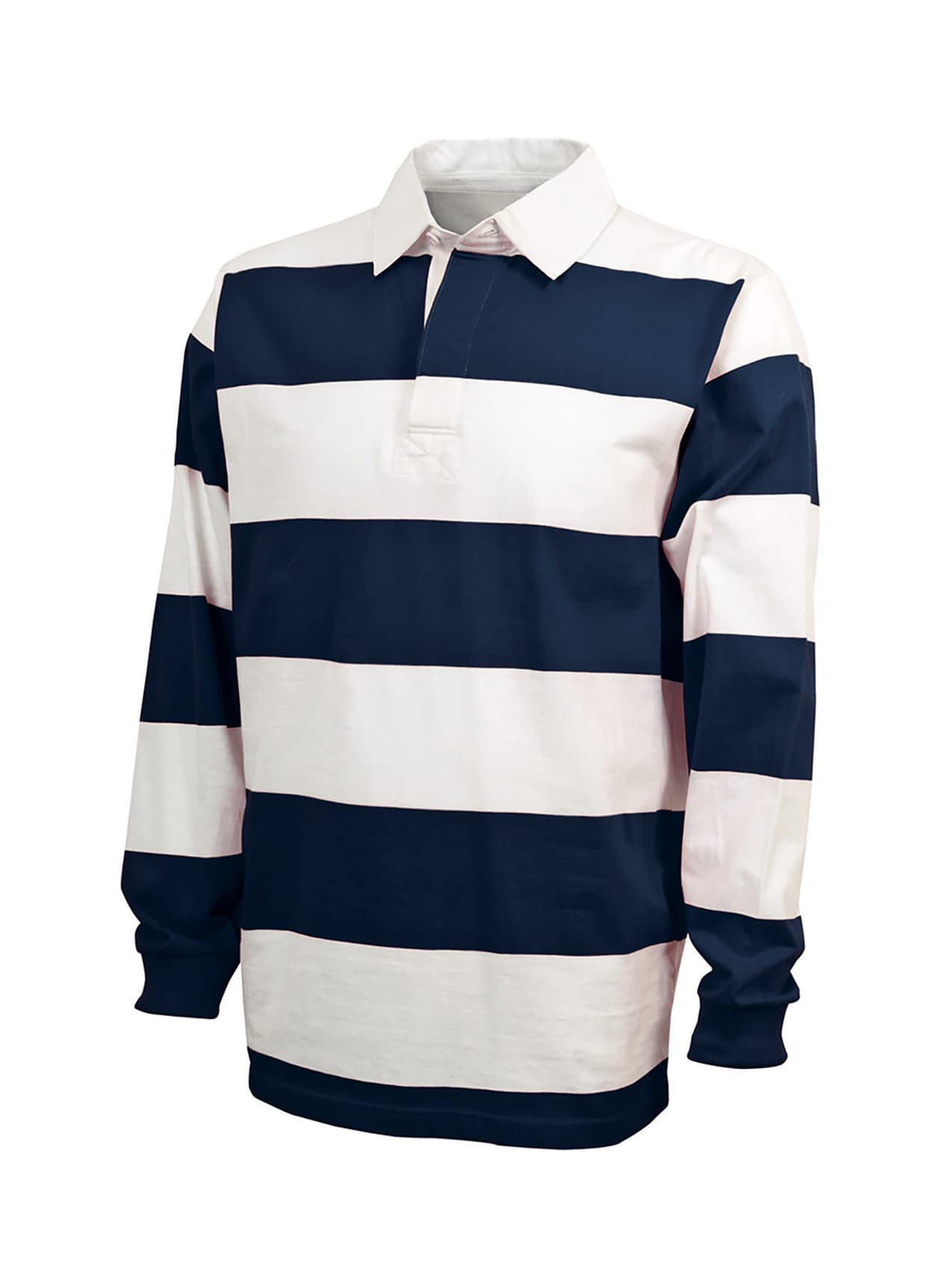 Charles River Unisex Classic Rugby Shirt - Navy,White 3XL