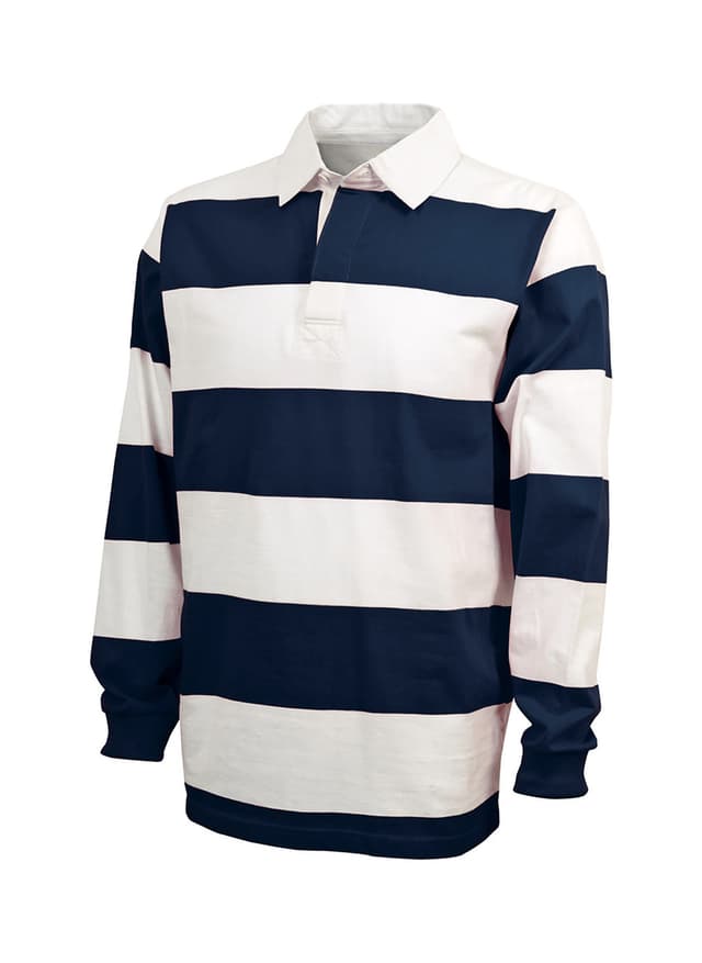 Charles River Unisex Classic Rugby Shirt - Navy,White 3XL