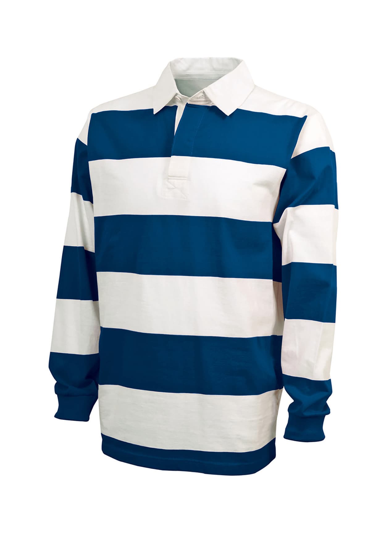 Charles River Unisex Classic Rugby Shirt - Blue,White 3XL