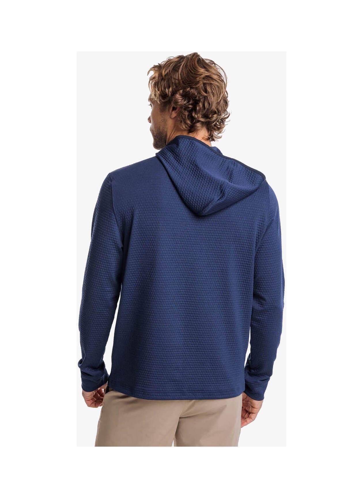 Southern Tide Men's Scuttle Heather Performance Quarter-Zip Hoodie - Navy LG