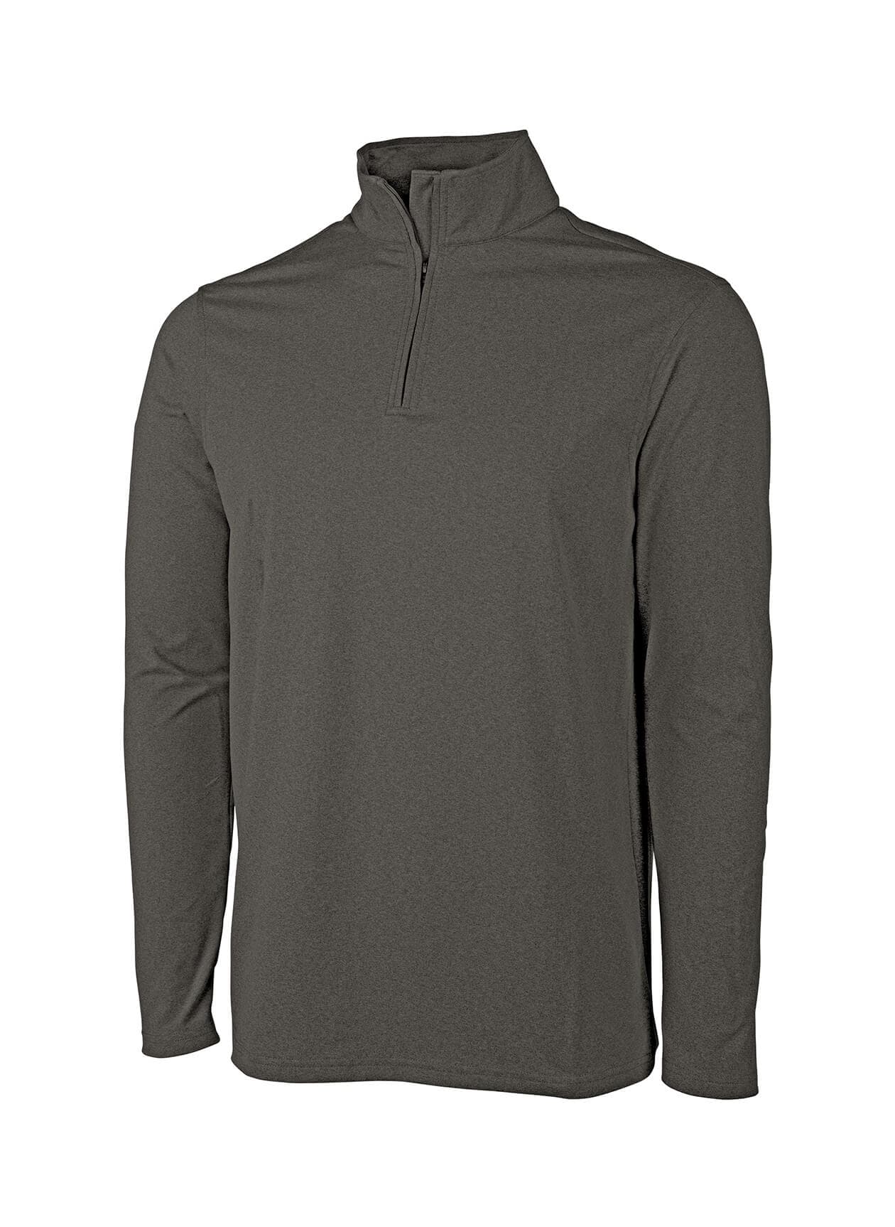 Charles River Men's Heathered Eco-Logic Stretch Quarter Zip - Dark Grey 3XL