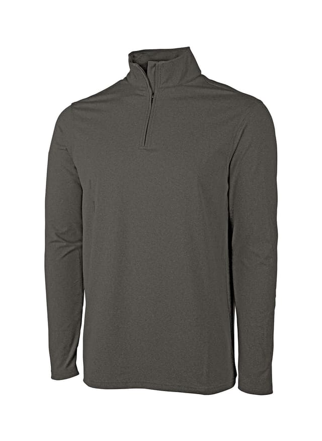 Charles River Men's Heathered Eco-Logic Stretch Quarter Zip - Dark Grey 3XL