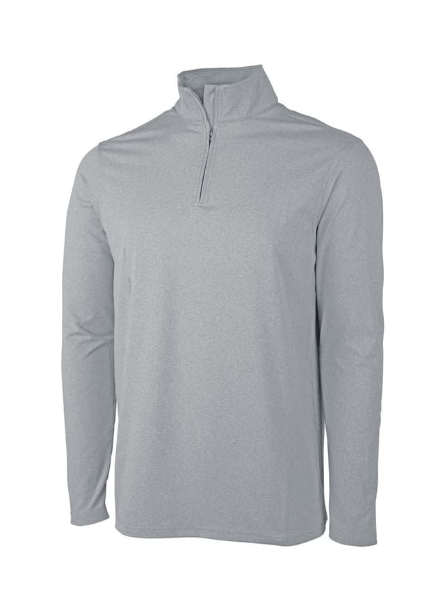 Charles River Men's Heathered Eco-Logic Stretch Quarter Zip - Light Grey 3XL