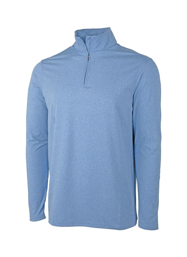 Charles River Men's Heathered Eco-Logic Stretch Quarter Zip - Cyan 3XL