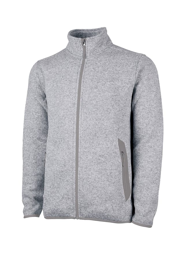 Charles River Men's Heathered Fleece Jacket - Light Grey 3XL