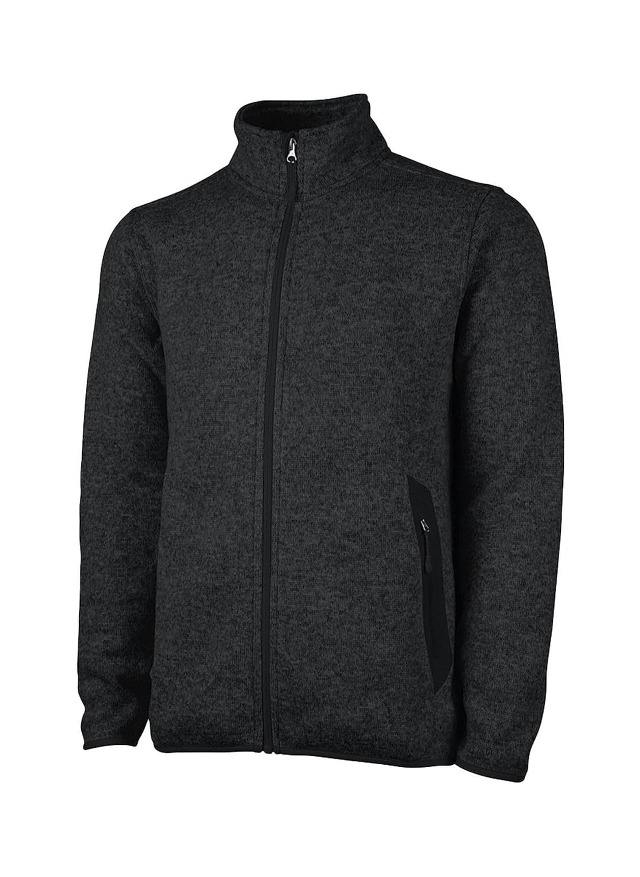 Charles River Men's Heathered Fleece Jacket - Black 3XL