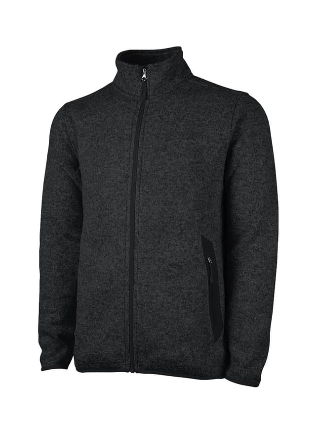 Charles River Men's Heathered Fleece Jacket - Black 3XL