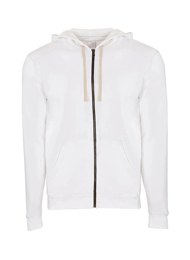 Next Level Unisex Santa Cruz Full-Zip Hoodie - White 3XL