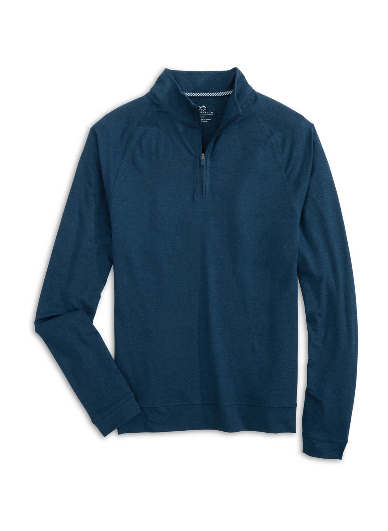 Southern Tide Men's Cruiser Heather Quarter-Zip - Blue LG