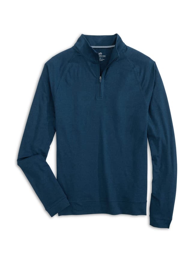Southern Tide Men's Cruiser Heather Quarter-Zip - Blue LG