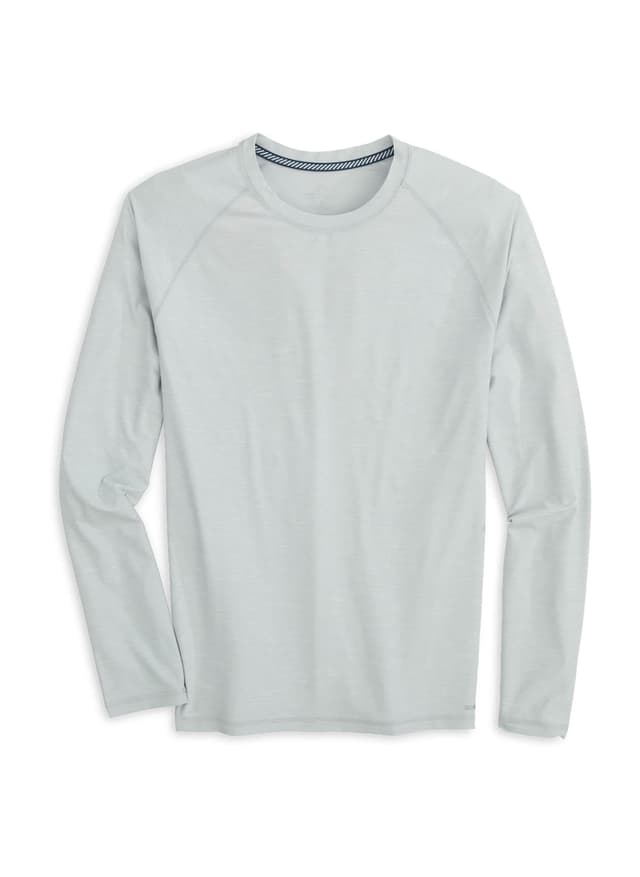 Southern Tide Men's Brrr-illiant Performance Long-Sleeve T-Shirt - Platinum Grey LG