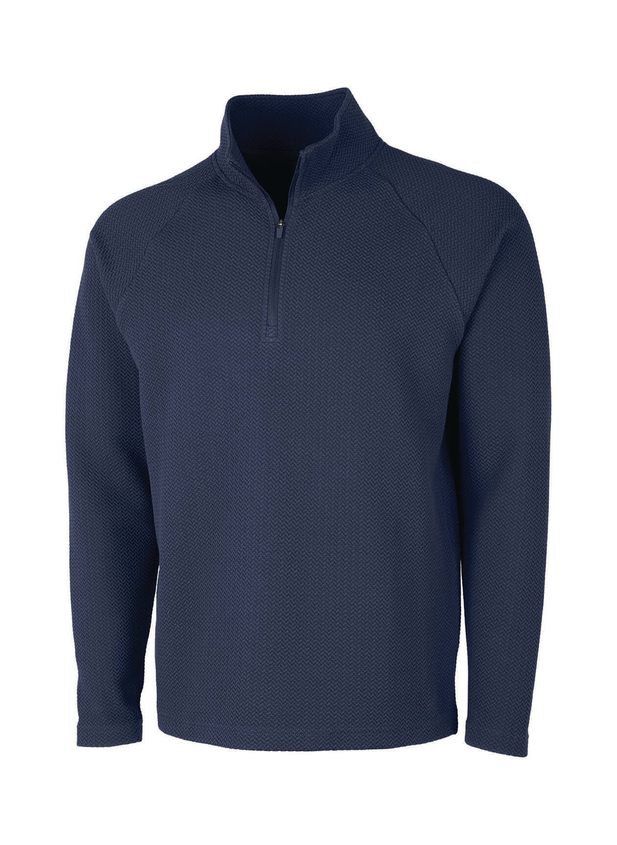 Charles River Men's TexturKnit Quarter-Zip - Navy 3XL