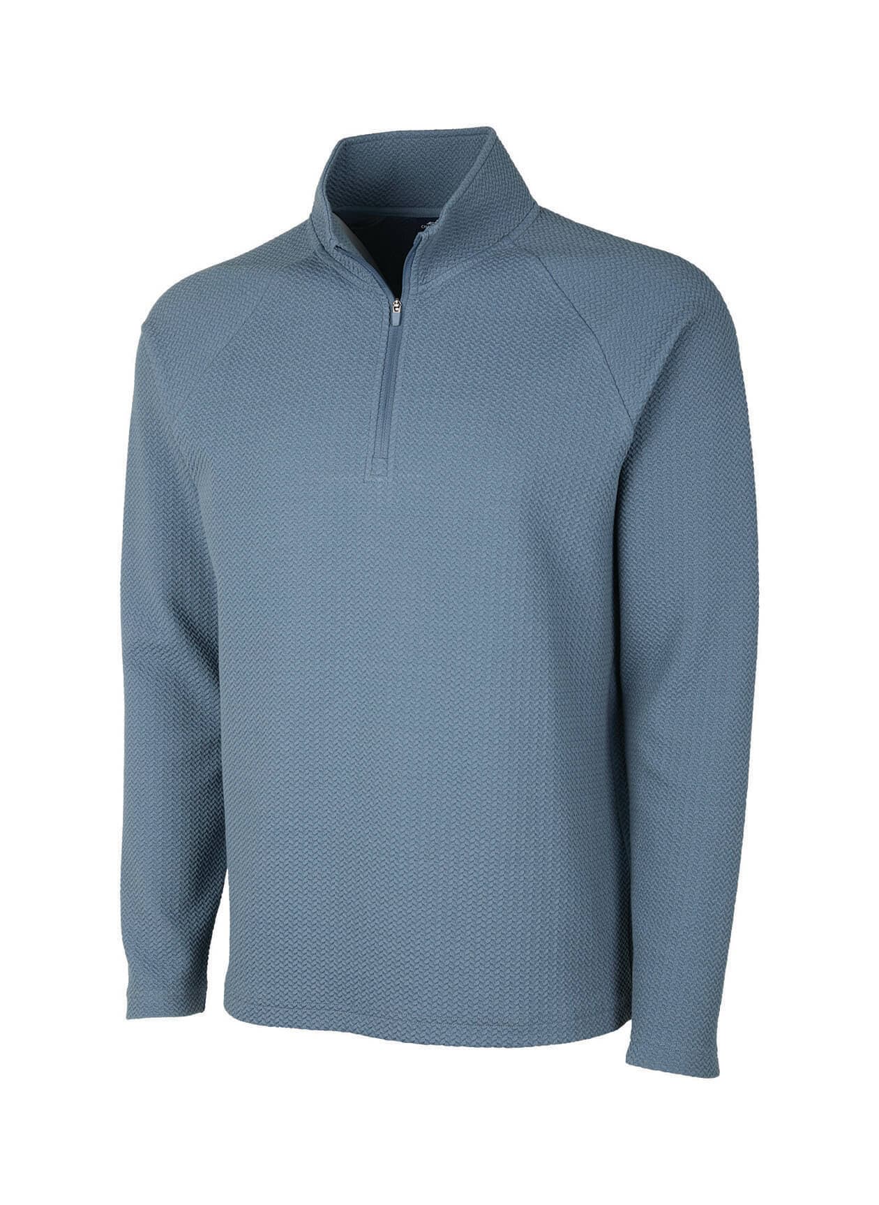 Charles River Men's TexturKnit Quarter-Zip - Cyan 3XL